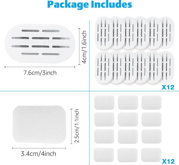 "EOX Cat Water Fountain Filters," pack of 12