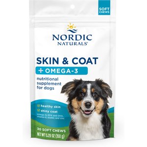 Nordic Naturals Skin & Coat Soft Chew Supplement for Dogs, 30 count bag