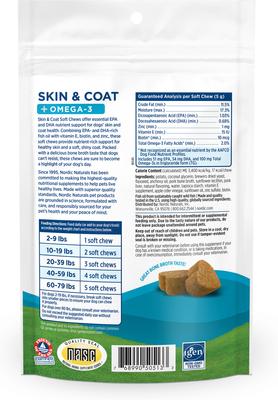 Show full view: Nordic Naturals Pork Flavored Skin & Coat Soft Chew Supplement for Dogs, 5.29-oz bag slide 3 of 6
