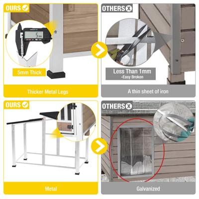 Show full view: Aivituvin Wooden Dog House, Coffee, 39.7 x 25.5 x 32.2-in slide 3 of 7