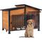 Show in main carousel: Aivituvin Wooden Dog House, Brown, 39.7 x 25.5 x 32.2-in slide 1 of 8