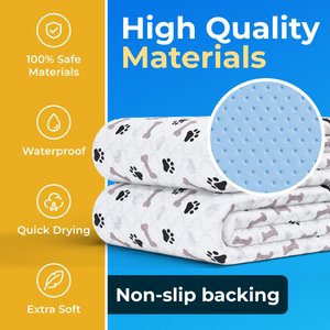 Green Lifestyle Printed Reusable Cat & Dog Pee Pads, Blue & White, 30 x 34-in, 2 count