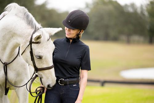 Show full view: Kerrits Ice Fil Lite Short Sleeve Horse Riding Shirt, Black, X-Small slide 4 of 5