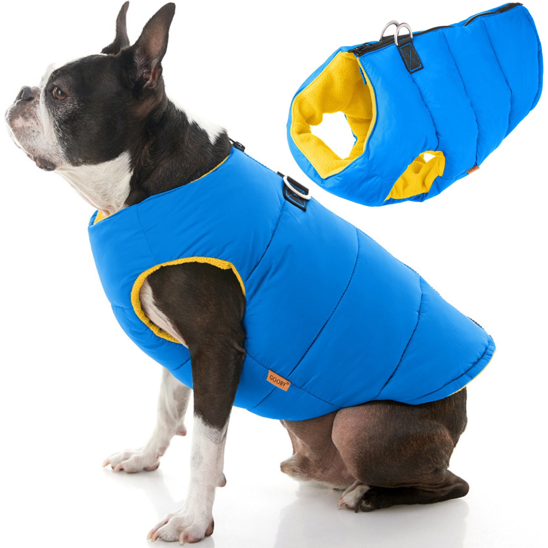Gooby Padded Solid Color Dog Vest, Blue, X-Large