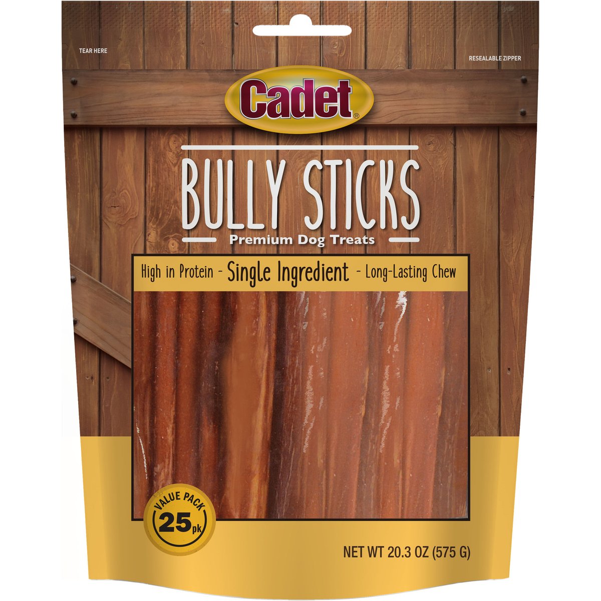 Cadet Bully Sticks Dog Chews, 25 count