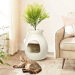 PXZEE Flower Pot Hidden Cat Litter Box Enclosure, Yellow, 39-in