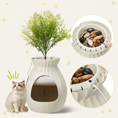 Show full view: PXZEE Flower Pot Hidden Cat Litter Box Enclosure, Yellow, 39-in slide 3 of 4