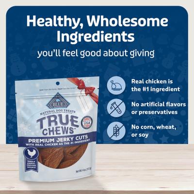 Show full view: Blue Buffalo True Chews Premium Holiday Chicken Jerky Dog Treats, 4-oz bag slide 7 of 11
