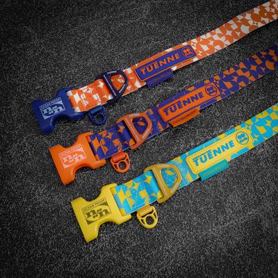 Show full view: Tuenne Geo Oceanproof Dog Collar, Navy, Medium: 22.5-in neck, 1-in wide slide 3 of 7