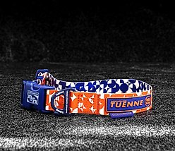 Tuenne Geo Oceanproof Dog Collar, Orange, Large: 28-in neck, 1-in wide