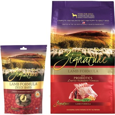 Zignature Zignature Lamb Limited Ingredient Formula Grain-Free Dry Dog Food, 25-lb bag + Zignature Grain-Free Lamb Formula Ziggy Bars Biscuit Dog Treats, 12-oz bag