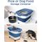 Show in main carousel: DDMOMMY Collapsible Dog & Cat Food Storage Container with Wheels, Airtight Lids, Scoop & Silicone Bowl, Blue/White, 23-lb capacity slide 7 of 9
