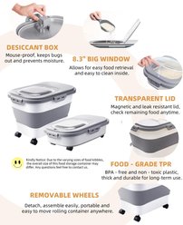 DDMOMMY Airtight Dog & Cat Food Storage Container with Lid, Wheels & Scoop, Grey, 23-lb capacity slide 2 of 9