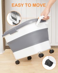 DDMOMMY Collapsible Dog & Cat Food Storage Container with Airtight Lid, Wheels & Scoop, Grey, 23-lb capacity slide 2 of 9