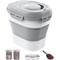 Show in main carousel: DDMOMMY Airtight Dog & Cat Food Storage Container with Lid, Wheels & Scoop, 2-pack, Grey, 35-lbs slide 1 of 10