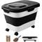Show in main carousel: DDMOMMY Dog & Cat Food Container with Casters, Scoop & Travel Bowl, Black, 23-lb capacity slide 1 of 8