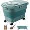 Show in main carousel: DDMOMMY Dog& Cat Food Container with Casters, Scoop & Travel Bowl, Green, 23-lb capacity slide 1 of 7