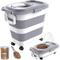 Show in main carousel: DDMOMMY Collapsible Dog & Cat Food Container with Casters, Scoop & Travel Bowl, Grey, 23-lb capacity slide 1 of 10