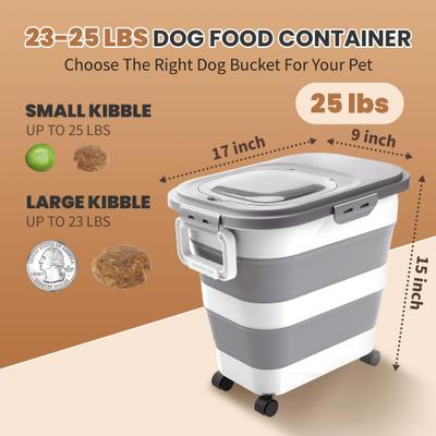 Show full view: DDMOMMY Airtight Dog & Cat Food Storage Container with Lid, Wheels & Scoop, Grey, 25-lb capacity slide 2 of 8