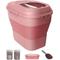 Show in main carousel: DDMOMMY Collapsible Dog & Cat Food Container with Wheels, Airtight Lids, Scoop & 2 Storage Containers, Pink, 35-lbs slide 1 of 10