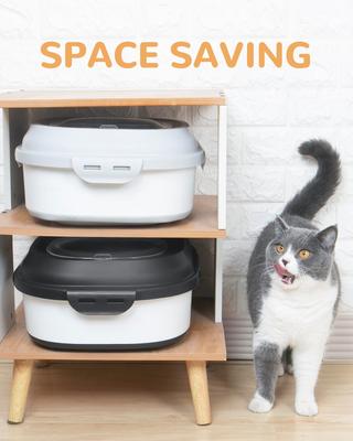 Show full view: DDMOMMY Collapsible Dog & Cat Food Storage Container with Wheels, Airtight Lids, Scoop & 2 Storage Containers, Black, 35-lbs slide 7 of 11