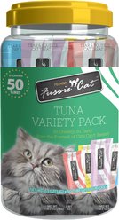 Fussie Cat Tuna 5 Flavors Variety Lickable Cat Treats, 0.5-oz tube, 50 count