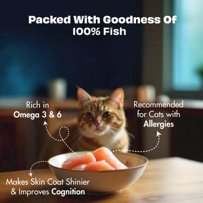 Show full view: Pawfect Nature's Feast Fish Meat Grain-Free All Natural Freeze-Dried Cat Training Treat, 1.76-oz canister slide 4 of 11