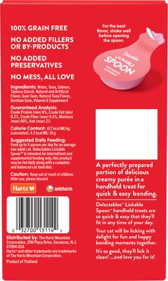 Show full view: Hartz Delectables Lickable Spoon Salmon Handheld Creamy Cat Treats, 32 count slide 7 of 11