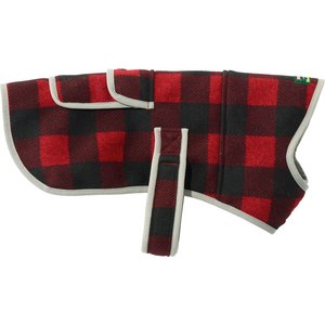 L.L.Bean Sweater Fleece Dog Coat, Buffalo Plaid, X-Large