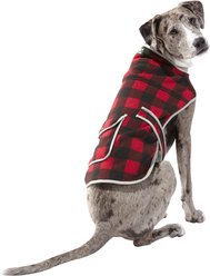 L.L.Bean Sweater Fleece Dog Coat, Buffalo Plaid, Large slide 1 of 2