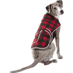 L.L.BEAN Sweater Fleece Dog Coat, Buffalo Plaid, Large - Chewy.com