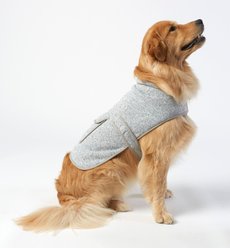 L.L.Bean Sweater Fleece Dog Coat, Pewter, Large