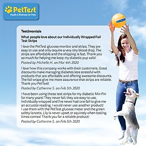 PetTest Blood Glucose Test Strips for Dogs & Cats, 50 strips