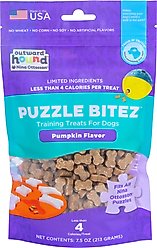 Outward Hound by Nina Ottosson Puzzle Bitez Pumpkin Flavored Dog Treats, 7.5-oz bag