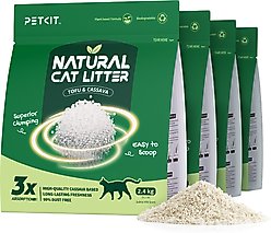 PETKIT Natural Tofu and Cassava Clumping Cat Litter, 5.2-lb bag, 4 count