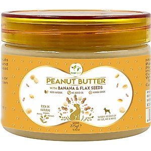 Pawfect All Natural Peanut Butter with Banana & Flaxseeds Grain-Free Food Topper & Lickable Dog Treat, 9.7-oz jar