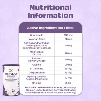 Show full view: Pawfect Wild Vigor All Natural Grain-Free Calming Supplement Chews for Dogs, 60 chews canister slide 6 of 10