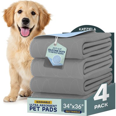 Katziela Katziela Washable Dog Pee Pads, 34 x 36-in, 4 count
