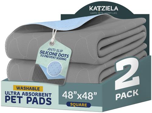 Show full view: Katziela Washable Dog Pee Pads, 48 x 48-in, 2 count slide 1 of 8