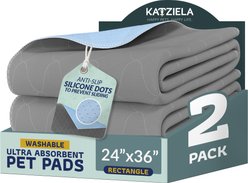 Katziela Washable Dog Pee Pads, 24 x 36-in, 2 count