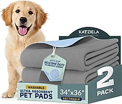 Katziela Washable Dog Pee Pads, 34 x 36-in, 2 count