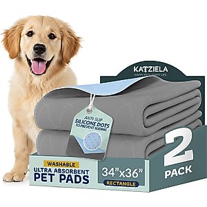 Katziela Washable Dog Pee Pads, 34 x 36-in, 2 count