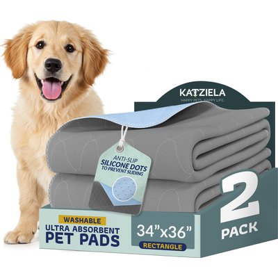 Katziela Katziela Washable Dog Pee Pads, 34 x 36-in, 2 count