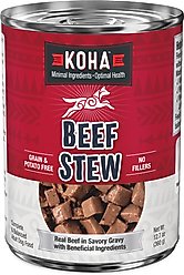 KOHA Beef Stew High Protein Limited Ingredient Wet Dog Food, 12.7-oz can, case of 12