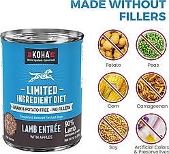 KOHA Limited Ingredient Diet Lamb Entree Grain-Free Wet Dog Food, 13-oz can, case of 12 slide 2 of 6