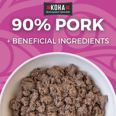 Show full view: KOHA Limited Ingredient Diet Pork Entree Grain-Free Wet Dog Food, 13-oz can, case of 12 slide 3 of 9