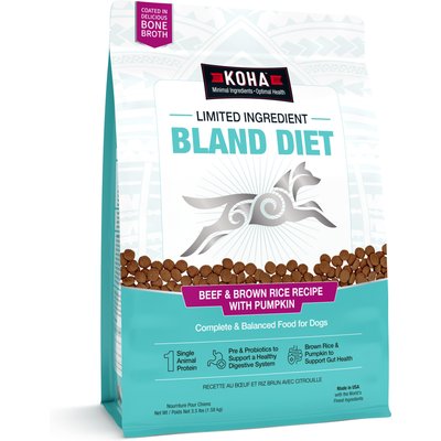 KOHA KOHA Limited Ingredient Bland Diet Sensitive Stomach Beef & Brown Rice with Pumpkin Dry Food Dog Food, 3.5-lb bag