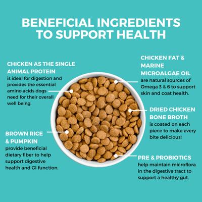 Show full view: KOHA Limited Ingredient Bland Diet Sensitive Stomach Chicken & Brown Rice with Pumpkin Dry Food Dog Food, 20-lb bag slide 3 of 11