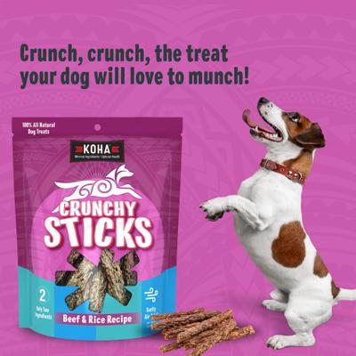 Show full view: KOHA Crunchy Sticks Limited Ingredient Beef & Rice Dog Treats, 10.58-oz bag slide 3 of 6