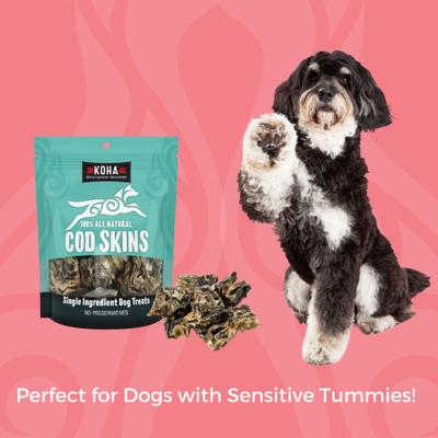 Show full view: KOHA Air-Dried Single Ingredient Cod Skins Natural Chew Dog Treats, 2.5-oz bag slide 4 of 6